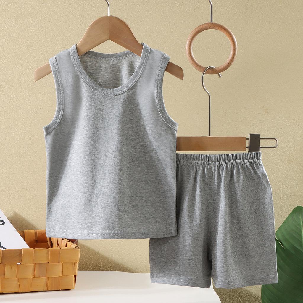Children's Vest Set Summer Girls' Shorts Clothes Baby Korean Vest+shorts Two-piece Set Boys' Sleeveless Set Children's Clothing