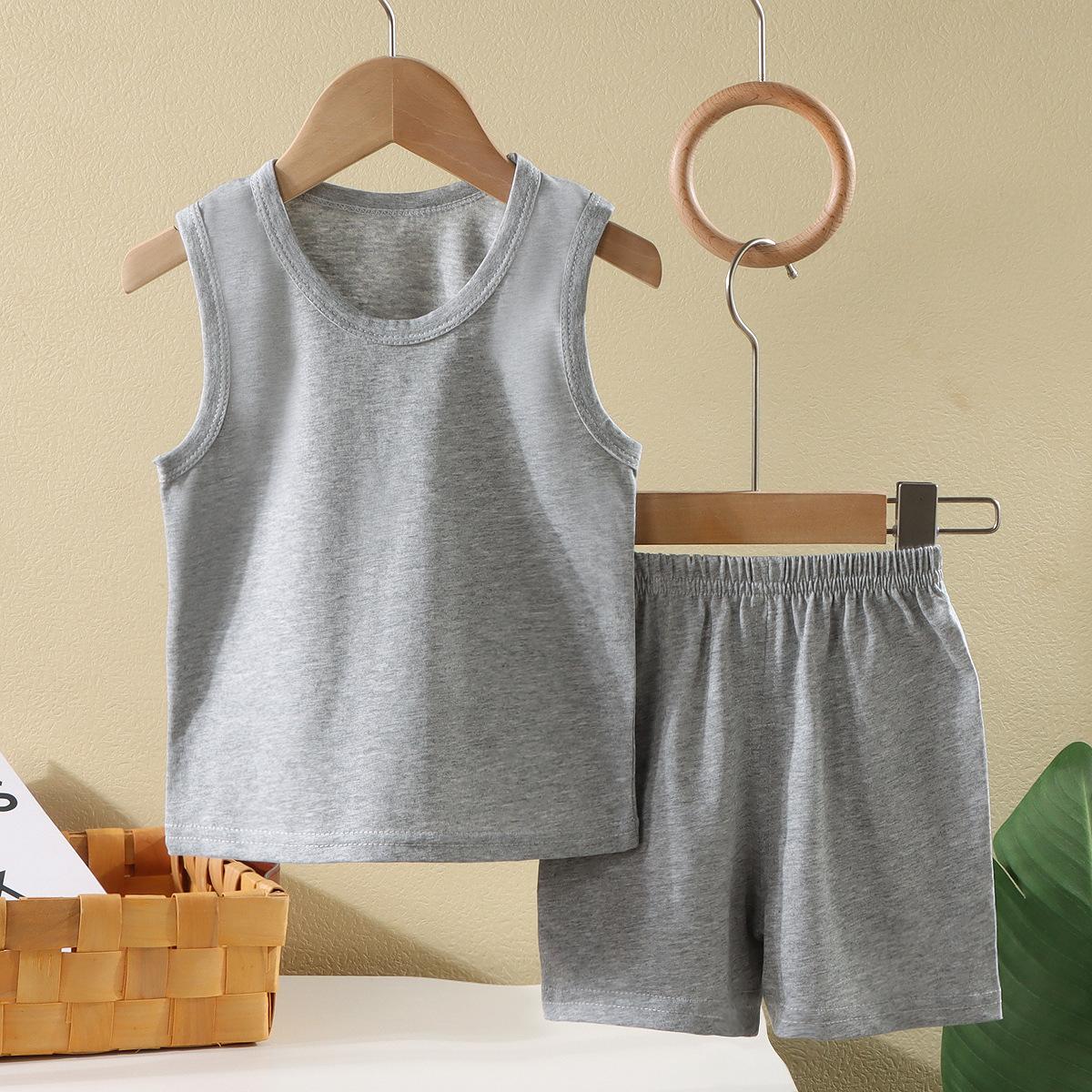 

Детский жилетный комплект Летняя одежда для девочек Шорты Детский корейский жилет+шорты Комплект из двух предметов Комплект без рукавов для мальчиков Детская одежда 150