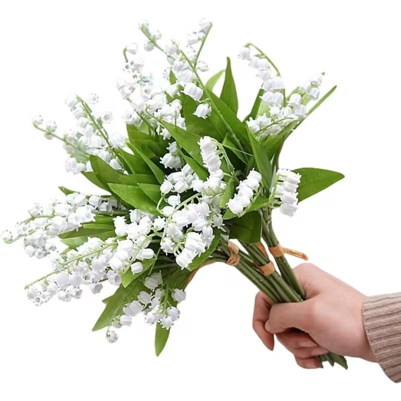 6X Artificial Faux Lily of The Valley Bouquet Outdoor Wedding Flower Decor