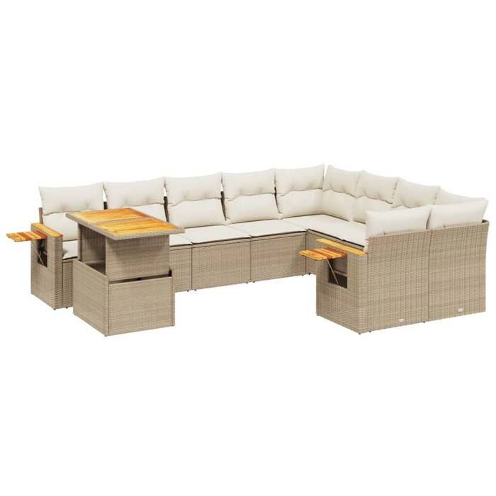VidaXL Garden Lounge Set with Cushions 12 Pcs, Patio Sofas, Patio Furniture Set, Outdoor Furniture, Beige 3258236