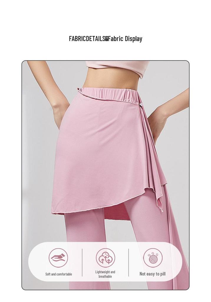 Women's Classical Dance Skirt Pants with Bell Bottoms and Drape Design