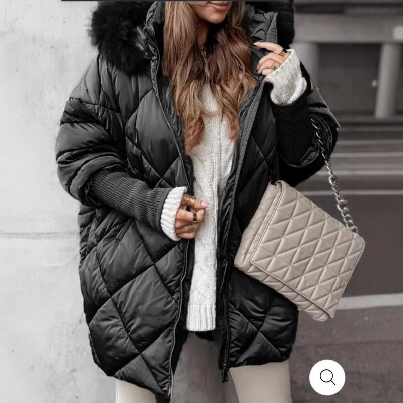 Women's explosive temperament winter hooded clothes cardigan jacket new