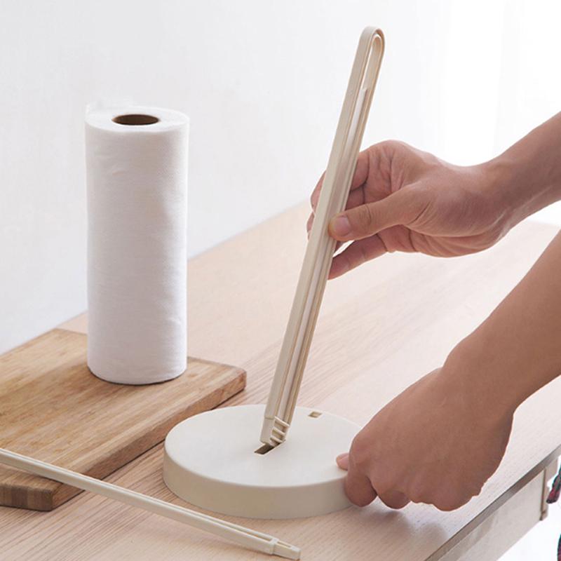 Vertical Roll Holder Paper Shelf Desktop Towel For Kitchen Tissue Punch-Free