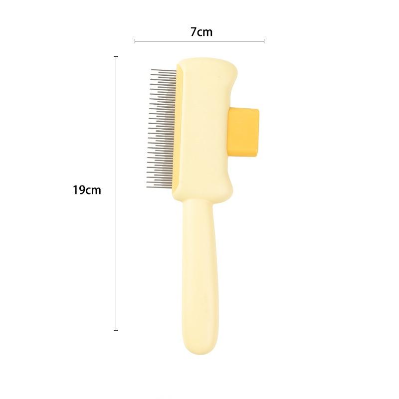 New Pet Comb for Cats & Dogs - Detangling Brush with Self-Cleaning Design, Anti-Shedding & Flea Removal Grooming Tool