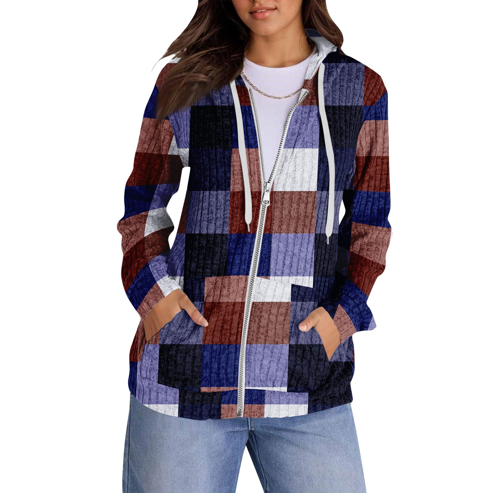 

Толстовки с капюшоном для женщин, модные топы, повседневная осенняя мода, свитшот с длинным рукавом и карманами, легкий пуловер L фиолетовый