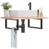 Washbasin Brackets 2 pcs Black Rectangular Steel