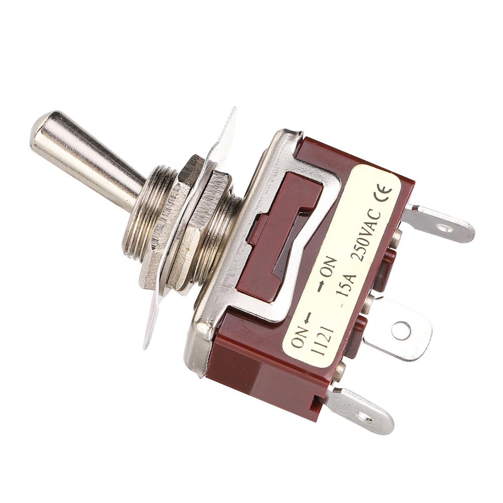 5 Stück Ein Ein SPDT Kippschalter 12mm 3-polig 2 Positionen 15A 250V