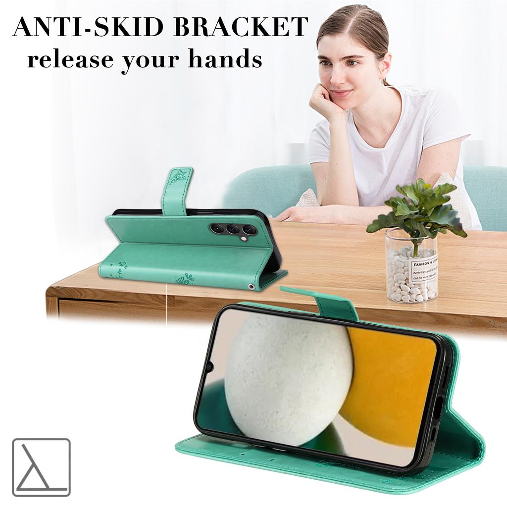 For Samsung Galaxy A05s 4G Phone Case with Stand Cat Tree Pattern Leather Wallet Mobile Cover