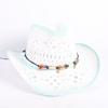 Popular European and American Fashion Hollow Woven Hat Straw Hat Men's and Women's Classic Outdoor Western Denim Straw Hat