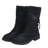 Mode Neue Outdoor Damenstiefel Mode Seitlicher Reißverschluss Runde Zehenstiefel Damen Einfarbig Klobiger Absatz Freizeitschuhe für Damen Zapatos De Mujer