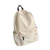 Versatile Solid Color Backpack for Female Students - Large Capacity, Suited for All School Levels, Korean Style