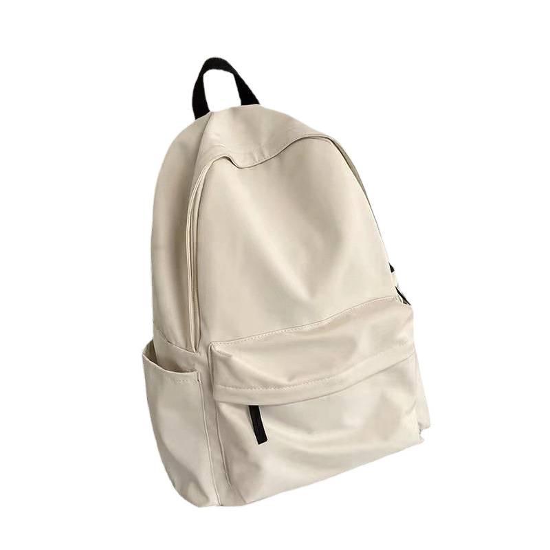 Versatile Solid Color Backpack for Female Students - Large Capacity, Suited for All School Levels, Korean Style