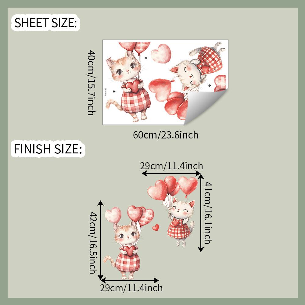 

Мультяшный Милый Маленький Кот Сердце Воздушный Шар Спальня Гостиная Прихожая Дом Фон Украшение Наклейки на Стену