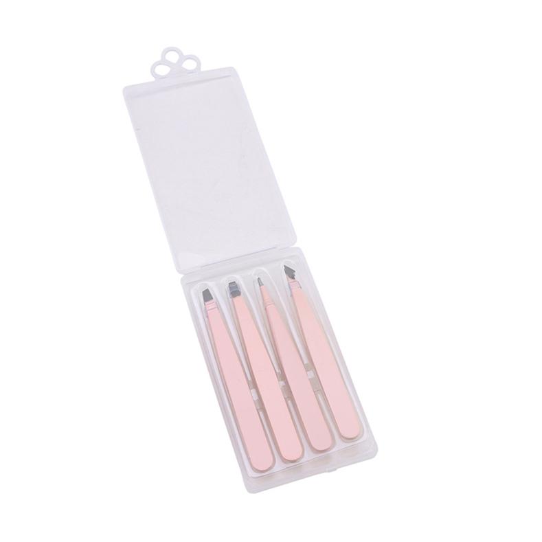 4 pezzi/3 pezzi pinzette di precisione per sopracciglia clip per depilazione sopracciglio in acciaio inossidabile set di strumenti di bellezza
