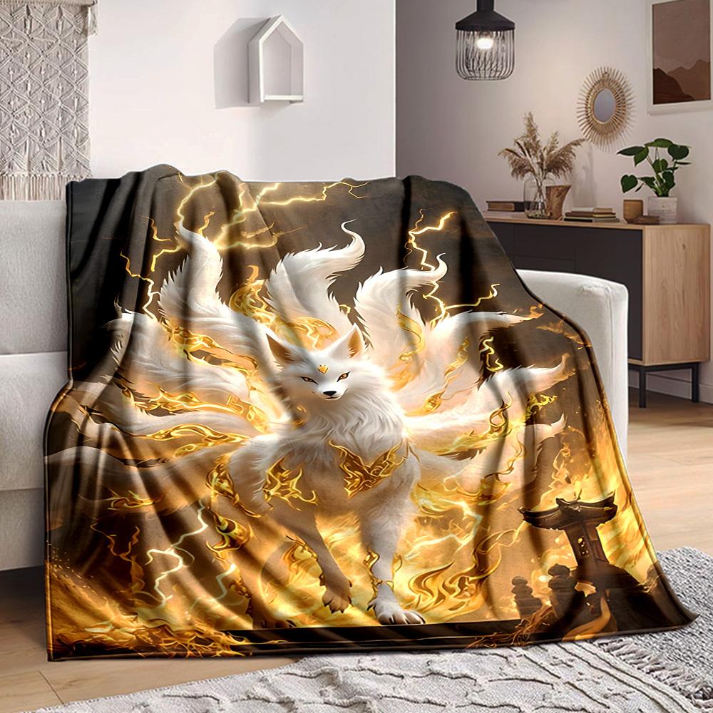 

1PC Mythical Fox Print Blanket, Soft Throw Blanket - Warm & Cozy for Couch, Bed, Office, and Travel yy250912198 75x90cm