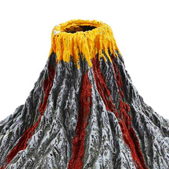 Aquarium Volcano Ornament Kit Mini Volcano with Air Stone Bubbler LED Spotlight