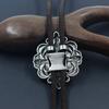 Engraving Stone Bolo Tie Carved Necktie for Shirt Jeans Western Necklace Braided Shoestring Necktie Bolo Tie