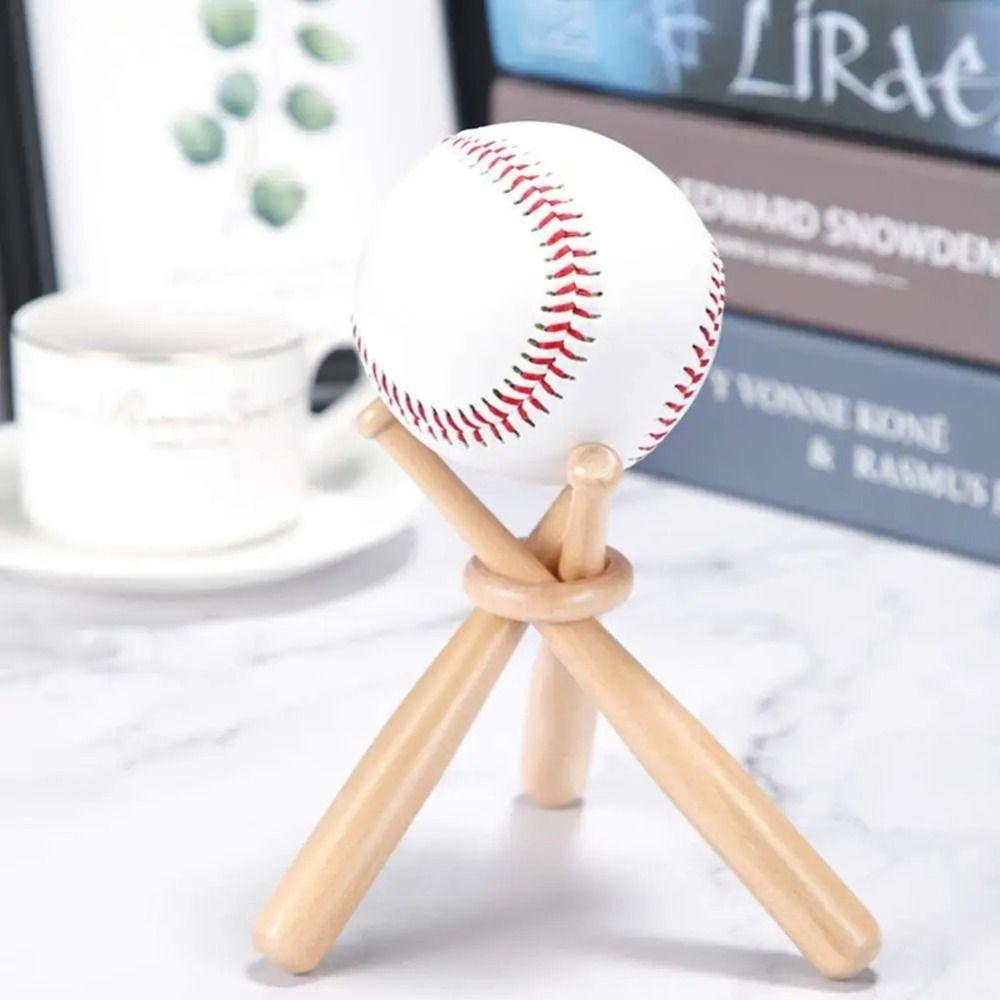 Storage Rack Baseball Display Stand Wooden Baseball Support Bracket  Tabletop Decor