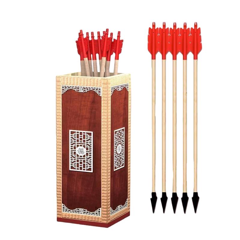 

Wooden Touhu Pitch-Pot Game Set with Feather Arrows