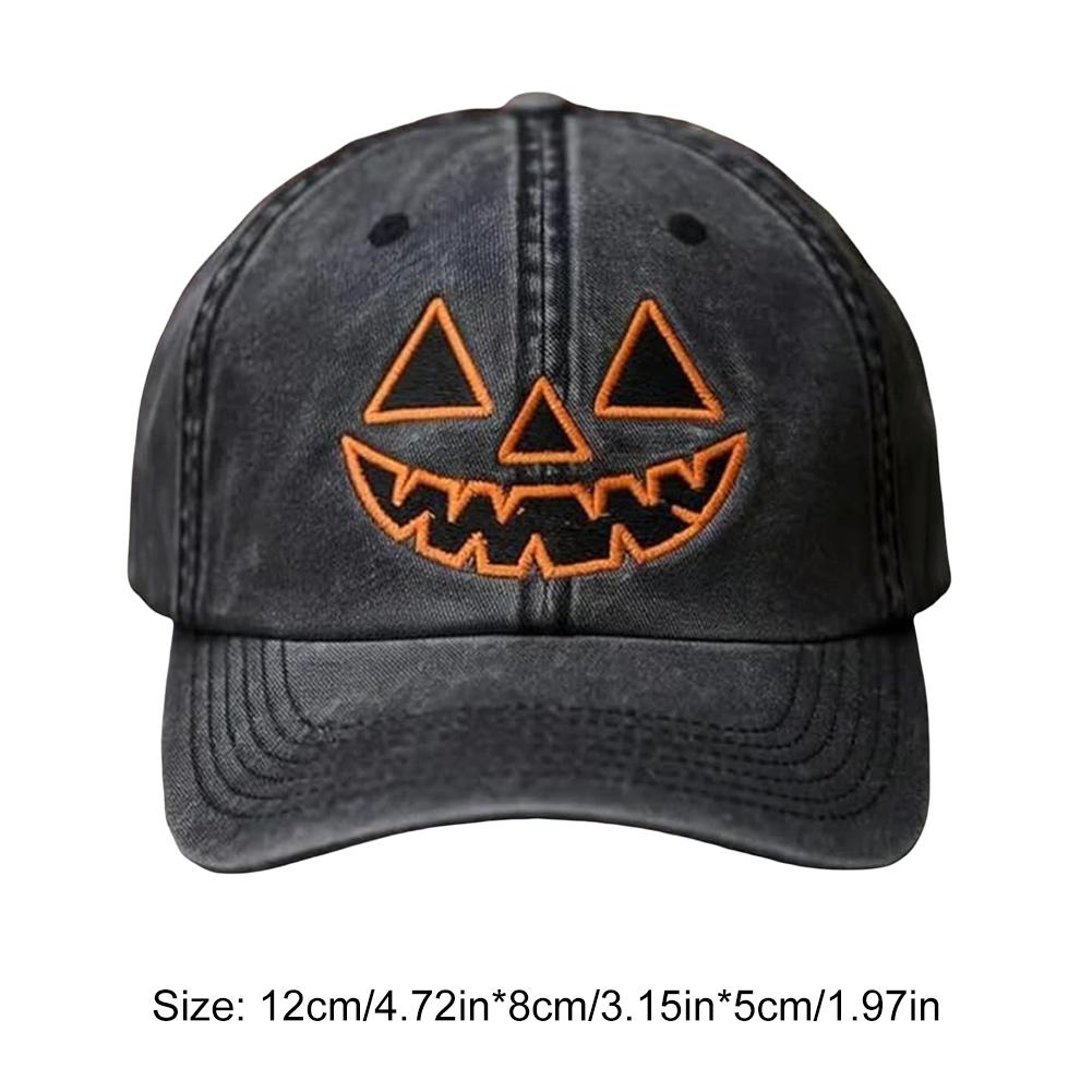 Hot Halloween Pumpkin Face Baseball Cap Embroidery Pumpkin Ghost Baseball Hat for Men Women Outdoor Activities Fishing Camping