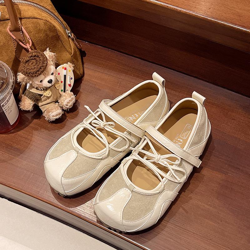 Single shoes shallow mouth Mary Jane ballet women's 2025 summer leisure sports new German training shoes flat Forrest Gump board shoes