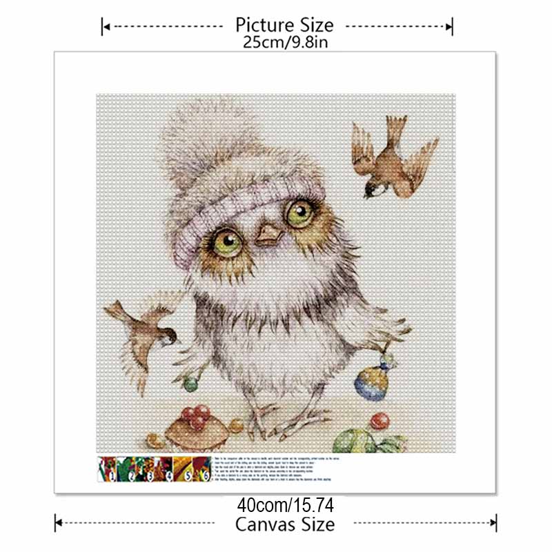 New Arrival 5D DIY Full Circle Diamond Painting "Cute Owl" Embroidery Cross Stitch Home Decor Gift