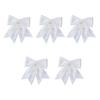 Pack of 5 Festival Colored Glittering Christmas Bows Ornament Bowknot Wreath Tree Toppers Holiday Party Hanging Decors