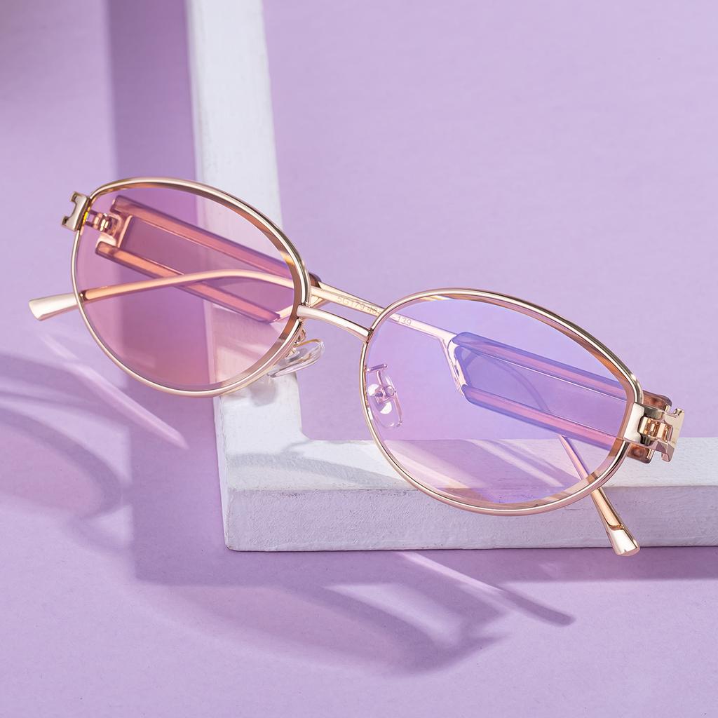 Oval Frame Sunglasses Women'S Trend Sunscreen Sunglasses Women'S Trend High-End Glasses
