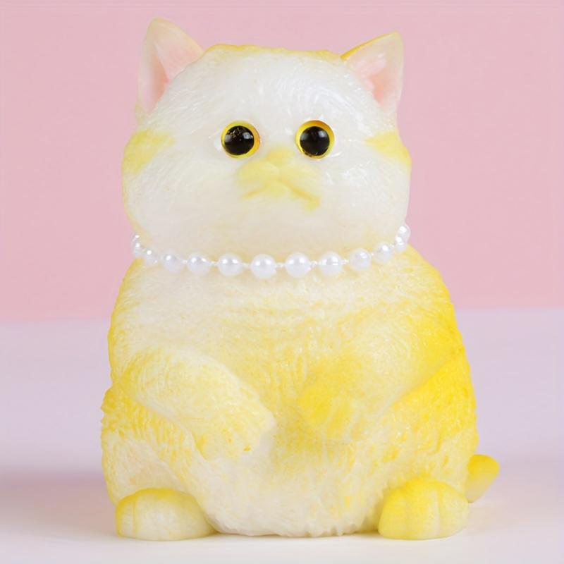 Handmade Cute Small Cat Taba Squishy Toys Stress Relief Ornaments Decompression Soft Sensory Squeeze Fidget Toy For Adults Kids