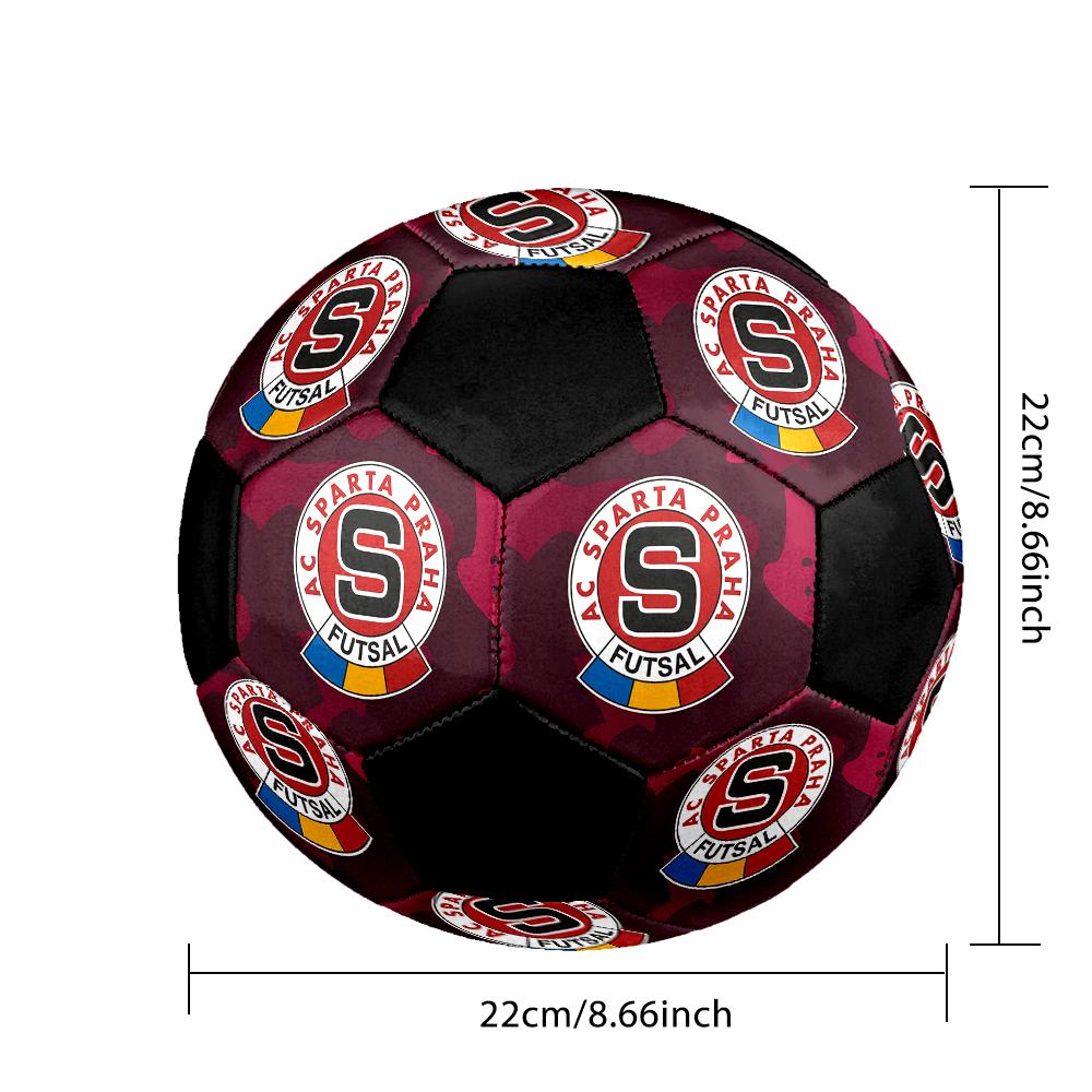 SIZE 5 AC Sparta Praha Soccer Ball Colorful All Ages Machine Stitched PVC Competition Ready Durable High-Bounce