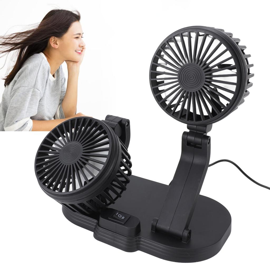Car Dual Hd   Circulator Fan USB Powered Dashboard Cooling   Circulator Fan Electric Car Cooler Fan