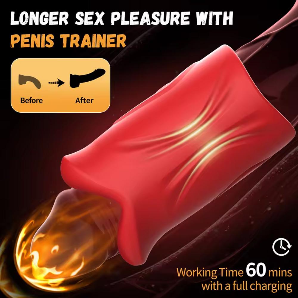 Bluetooth Penis Vibrator for Men Masturbator Sex Machine Penis Delay Trainer Cock Ring Glans Massager Male Sex Toys for Adult