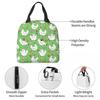 White Chickens And Floral Insulated Lunch Bag for Women Office Cooler Thermal Food Box Tote Portable Lunch Boxes Container