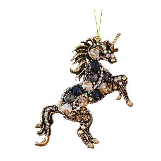 Horse Ornaments for Christmas Tree 2D Acrylic Sparkly Rhinestone Horse Hanging Ornament Gift for Women Girls Horse Lovers