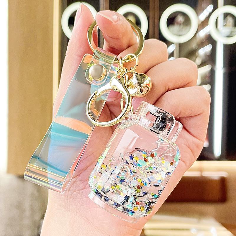 Luminous Acrylic Gas Tank Quicksand Keychain Pendant - Small Gift Decoration
