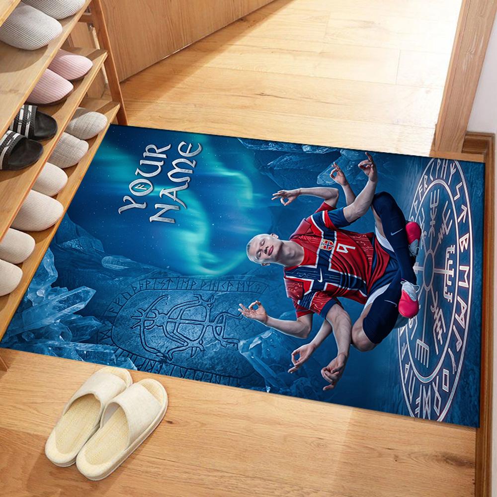 Haaland Personalized Name Floor Rug Office Rug Suitable For Dormitory Dining Room Decorate Room Hallway Antislip Carpet Decorate Offices
