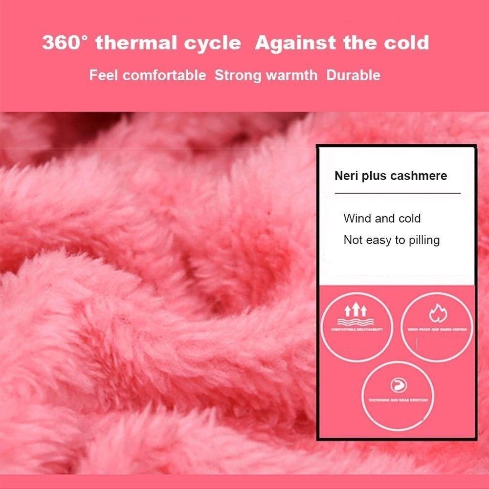 Wool Knitted Women Wool Knitted Hat Thick Face Warmer Pompoms Cap Windproof Winter Ski Hat