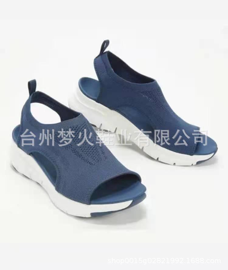 Sandals women's autumn and summer mesh thick-soled foot cover fish mouth fly-woven casual sports women's shoes