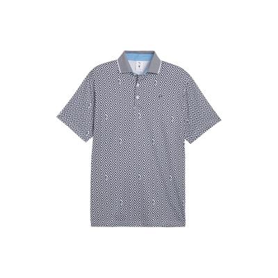 X Ptc Collaboration All Over Print Casual Straight Fit Polo Shirt Men Polo Shirts Dark-Blue 623963-01