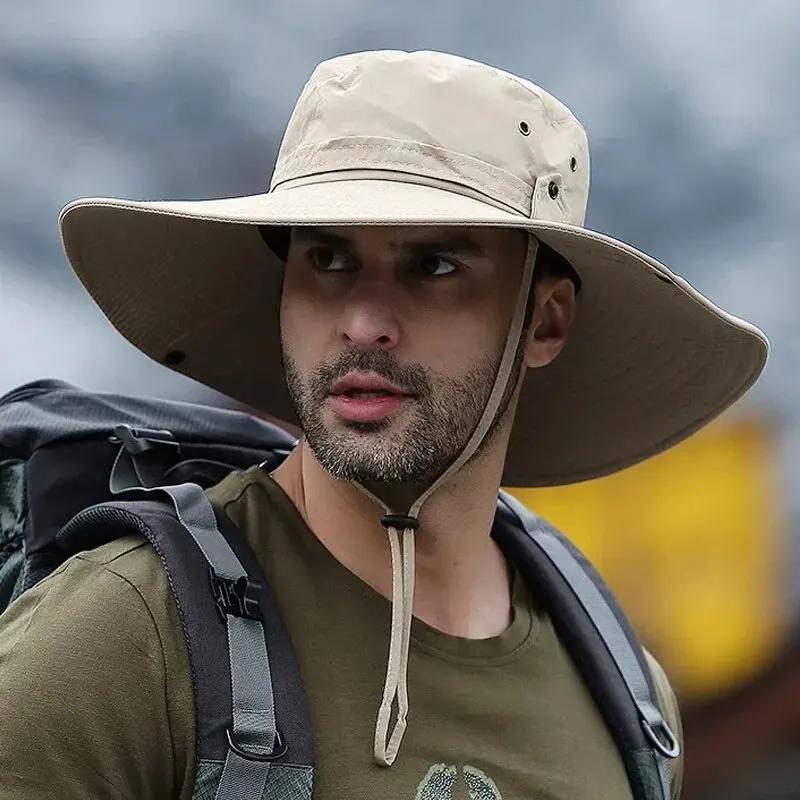 Nauja Apsauganti nuo saulės Žvejybos Kepurė Vasarinė Kvėpuojanti Tinklelio Kempingo Žygio Kepurės Anti-UV Kepurė nuo Saulės Alpinizmo Kepurės Vyriška Panama Kepurė