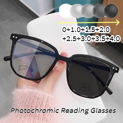 Fashion Color Changing Photochromic Reading Glasses Frame Unisex Vintage Classic Presbyopia Eyewear Men Women Far Sight Eyeglasses