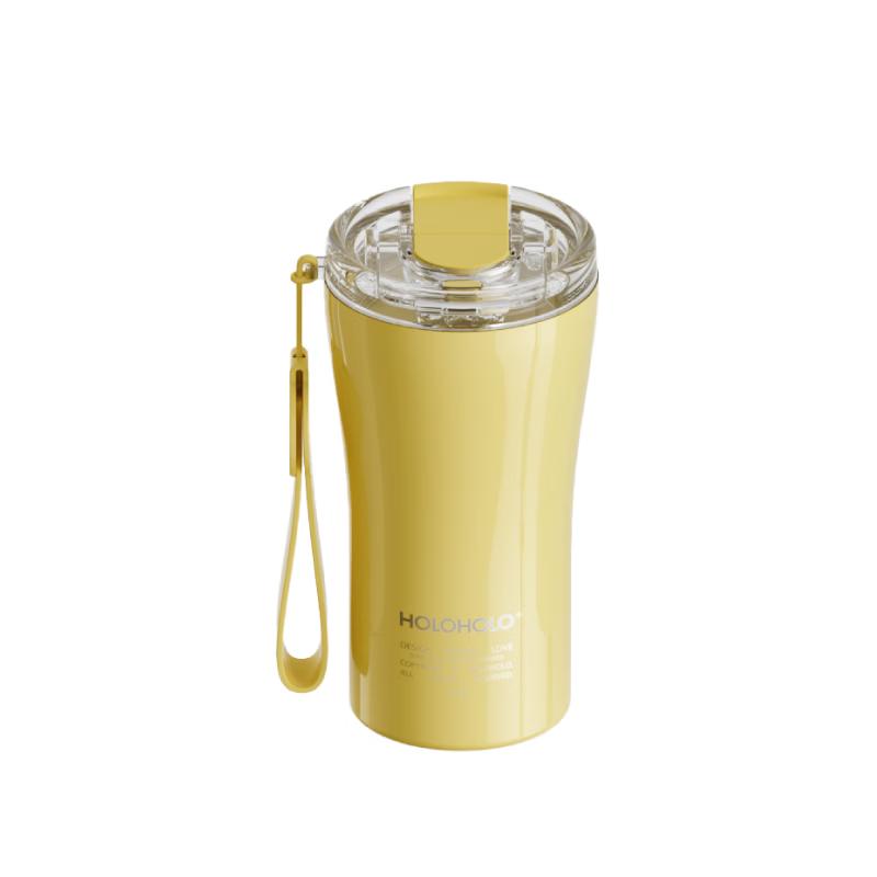HOLOHOLO Portable Insulated Stainless Steel Coffee Cup with Straw