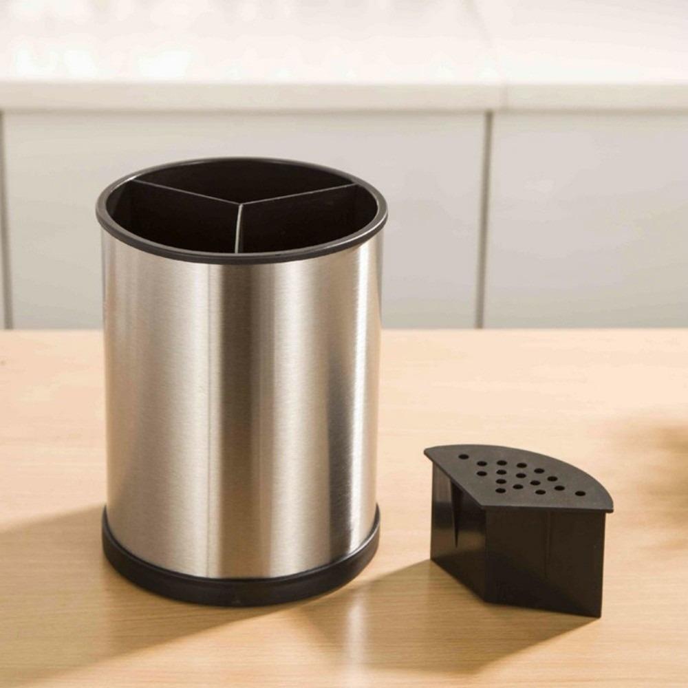 Large Capacity Kitchen Utensil Holder Stainless Steel Anti-rust Soap Liquid Storage Rack Filterable Water Removable