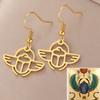 LIKGREAT Ancient Egyptian Scarab Earrings for Women Stainless Steel Dangle Earring Fashion Insect Beetle Amulet Jewelry Gift