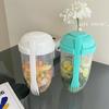 1000ml Salad Cup with Fork Large Capacity Portable Low Fat Diet Meal Fruit and Vegetable Snack Cup for Outdoor