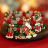 Christmas Soft Pottery Beaded Bracelet Set, Creative Holiday Gift Snowman Elk Alphabet Bracelet