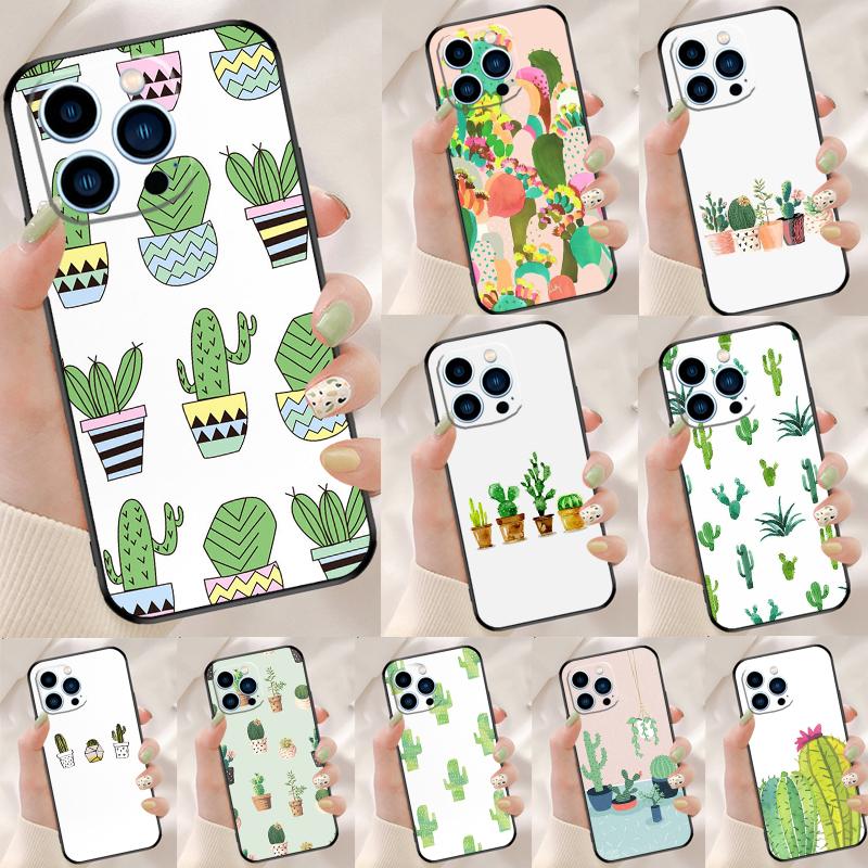 CACTUS BANANA RETRO VINTAGE SUMMER Case For iPhone 16 Pro Max 11 12 13 Mini 14 15 Pro Max 16 Plus XR 16e Phone Back Cover