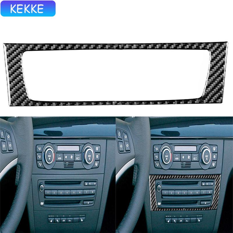 Carbon Fiber Auto Central Control CD Panel Frame Decoration Stickers Car Accessories For BMW 1 Series E81 E82 E87 E88 2008-2013