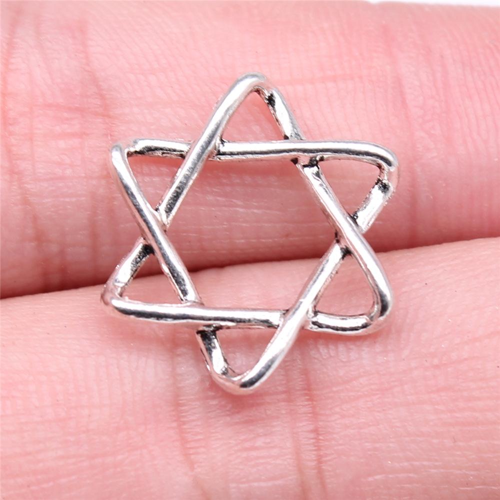 20pcs Star Of David Pendant Charms Antique Silver Color Star Of David Charms Jewelry DIY Star Of David Charms For Bracelet