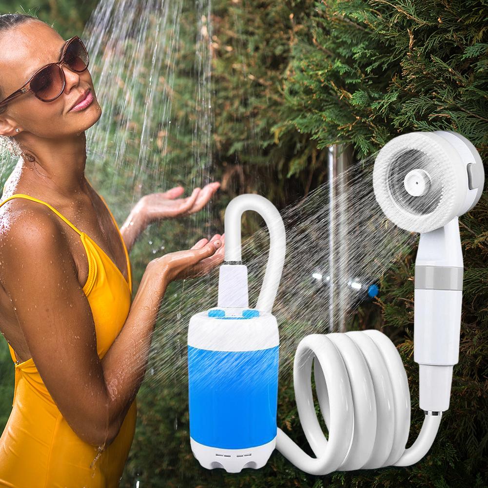 Portable Camping Shower Pump with Digital Display Upgraded Rechargeable Electric Shower Pump for Outdoor Shower Pets Car Washing
